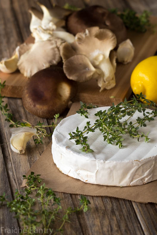 Planked-Brie with Mushrooms